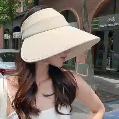 稻草人 夏季遮脸遮阳 防紫外线 大帽檐显脸小 简约百搭 聚酯纤维 防晒帽 女款