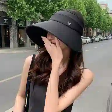 稻草人 夏季遮脸遮阳 防紫外线 大帽檐显脸小 简约百搭 聚酯纤维 防晒帽 女款