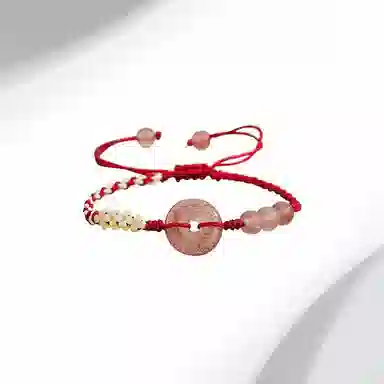 迎百宝 平安莓烦恼 好运喜乐顺遂高级感显白气质手饰天然 玻璃 手绳 男女同款情侣款