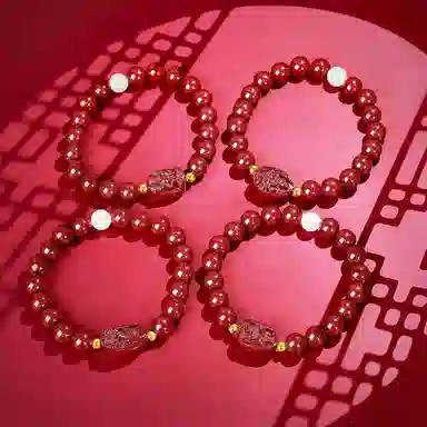 壹仟俩 大势至菩萨马 八大守护神生 转运珠新中式本命年叠戴新中式国潮小众#好运 朱砂 手串 女款