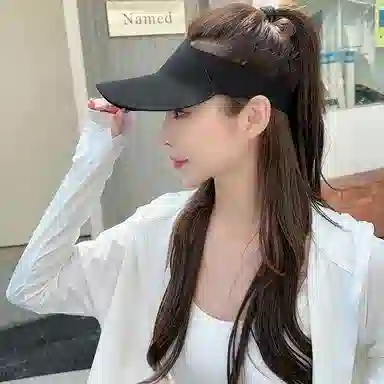 冠辉 夏季外出时尚空顶款防紫外线夏季遮脸口罩面罩遮阳帽无痕一体太阳帽子遮阳防嗮修饰脸型 锦纶 轻盈透气防晒帽 男女同款情侣款