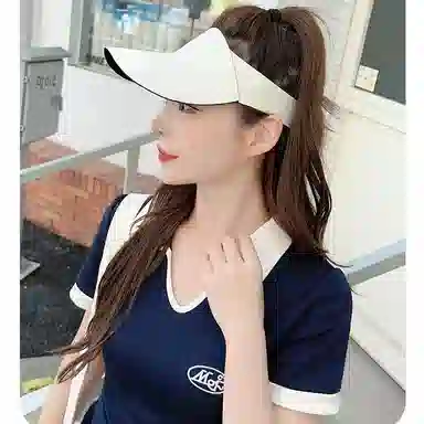 冠辉 夏季外出时尚空顶款防紫外线夏季遮脸口罩面罩遮阳帽无痕一体太阳帽子遮阳防嗮修饰脸型 锦纶 轻盈透气防晒帽 男女同款情侣款