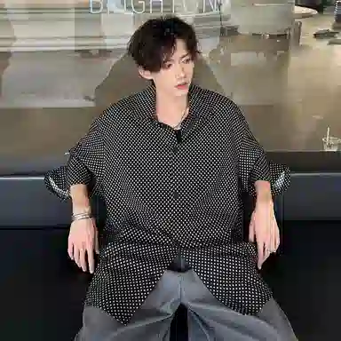 MEIPIN TANG Houndstooth Batwing Shirt