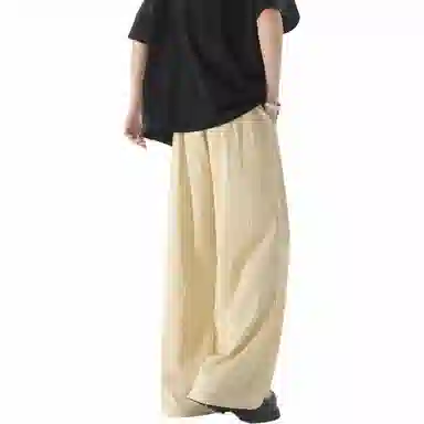 哲源 美式复古纯色简约直筒休闲裤 男女同款