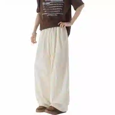 哲源 美式复古纯色简约直筒休闲裤 男女同款