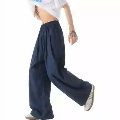 哲源 美式复古纯色简约直筒休闲裤 男女同款