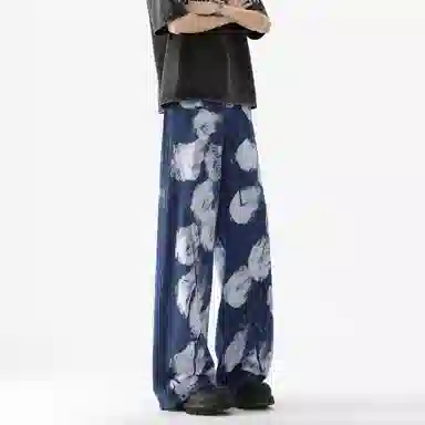 大卫贝肯 美式复古水洗设计感潮牌痞帅日常基础款小众潮流时尚百搭宽松休闲垂感中腰直筒牛仔裤 男女同款