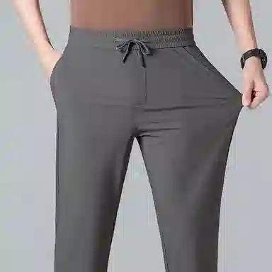 老爷车 纯色高弹直筒宽松休闲裤 男款