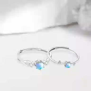 【高品质】 金师傅 幻彩月光闺蜜对戒 梦幻炫彩唯美气质显白氛围感 小众轻奢设计高级#好运 琉璃 开口可调节戒指 女款