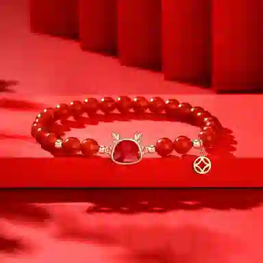骊碧 香港轻奢新中式小众高级感心愿龙高档浪漫有意义 周年表白仪式感 玛瑙 手串 女款