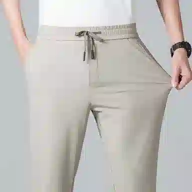 老爷车 纯色高弹直筒宽松休闲裤 男款