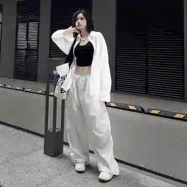 乱步 日牌宽松淡人纯色穿搭舒适休闲百搭长袖衬衫 男女同款
