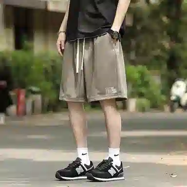 兰缪 日系纯色基础款日常通勤舒适透气亲肤柔软美式复古百搭运动户外宽松休闲短裤 男女同款