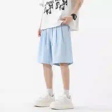 海尔斯 美式高街户外纯色百搭中腰宽松系带休闲短裤 男款