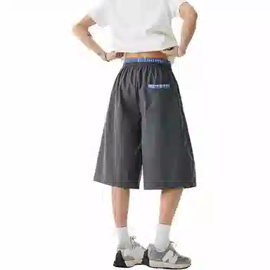哲源 美式腊肠小狗趣味卡通图案凉感透气户外通勤百搭宽松痞帅运动七分休闲短裤 男女同款
