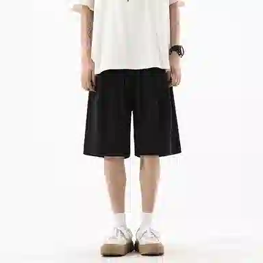 海尔斯 美式高街户外纯色百搭中腰宽松系带休闲短裤 男款