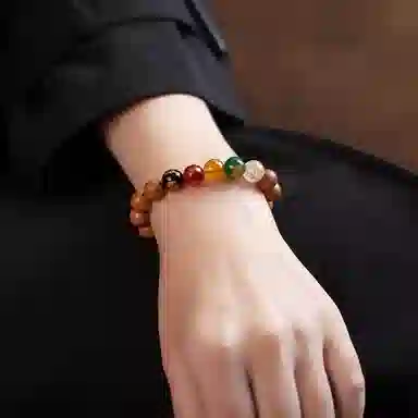 阿七 五路财神转运珠 招财纳福打磨盘串 桃木 手串 男女同款情侣款