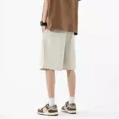 海尔斯 美式高街户外纯色百搭中腰宽松系带休闲短裤 男款