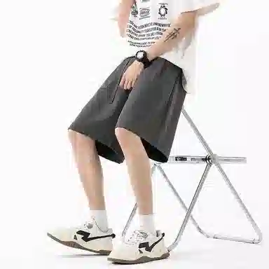 海尔斯 美式高街户外纯色百搭中腰宽松系带休闲短裤 男款