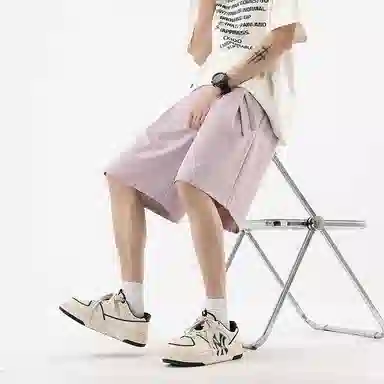 海尔斯 美式高街户外纯色百搭中腰宽松系带休闲短裤 男款