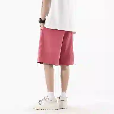 海尔斯 美式高街户外纯色百搭中腰宽松系带休闲短裤 男款