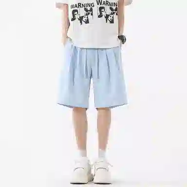 海尔斯 美式高街户外纯色百搭中腰宽松系带休闲短裤 男款