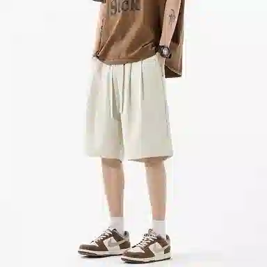 海尔斯 美式高街户外纯色百搭中腰宽松系带休闲短裤 男款