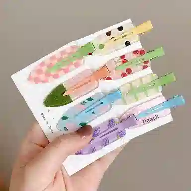 水中玉 韩式多巴胺无痕发卡甜美发饰前额侧边碎发刘海夹子头饰 亚克力 发夹 女款