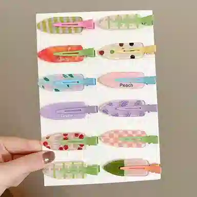 水中玉 韩式多巴胺无痕发卡甜美发饰前额侧边碎发刘海夹子头饰 亚克力 发夹 女款