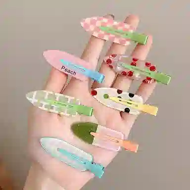 水中玉 韩式多巴胺无痕发卡甜美发饰前额侧边碎发刘海夹子头饰 亚克力 发夹 女款