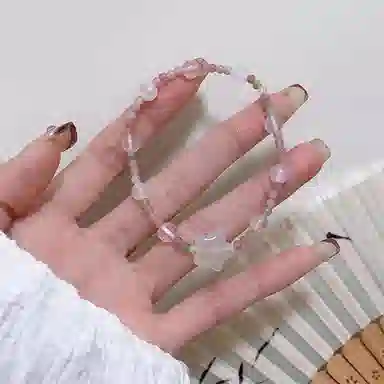 指尖瑰宝 新中式国风多巴胺甜美可爱招桃花转运事业有成平安喜乐好运常在天然 玛瑙 玉石手串 女款