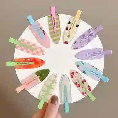 水中玉 韩式多巴胺无痕发卡甜美发饰前额侧边碎发刘海夹子头饰 亚克力 发夹 女款