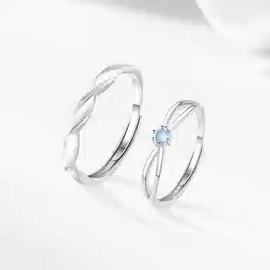 【高品质】 金师傅 钟爱久久对戒 浪漫莫比乌斯幻彩时尚精致气质简约百搭 小众轻奢高级#好运 玻璃猫眼 戒指 男女同款情侣款