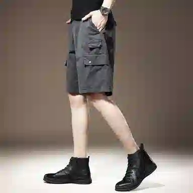 贵色 日常耐磨宽松透气美式复古户外潮牌百搭舒适工装短裤 男女同款