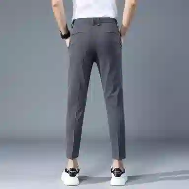 羽浅 简约垂感休闲舒适时尚中腰适中修身拉链九分西装裤 男女同款