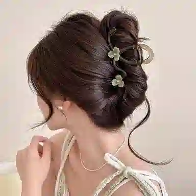 水中玉 高级感花朵抓夹大号后脑勺鲨鱼夹子头饰发量多发卡 亚克力 发夹 女款