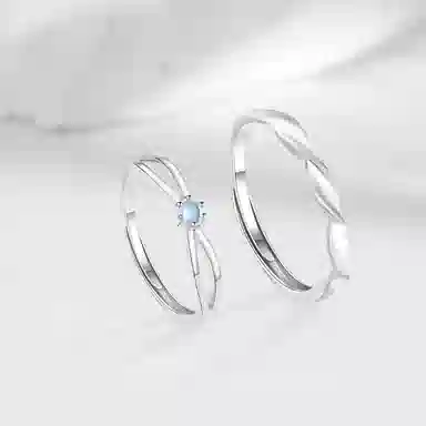 【高品质】 金师傅 钟爱久久对戒 浪漫莫比乌斯幻彩时尚精致气质简约百搭 小众轻奢高级#好运 玻璃猫眼 戒指 男女同款情侣款