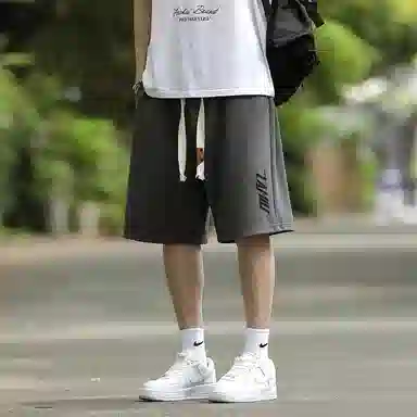 兰缪 日系纯色基础款日常通勤舒适亲肤柔软美式复古百搭户外宽松运动休闲短裤 男女同款