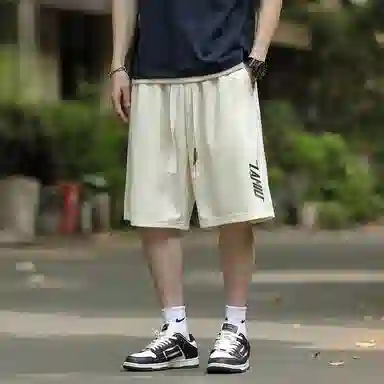 兰缪 日系纯色基础款日常通勤舒适亲肤柔软美式复古百搭户外宽松运动休闲短裤 男女同款