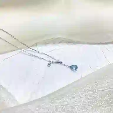 Erxi Ocean Tear Necklace Blue Crystal