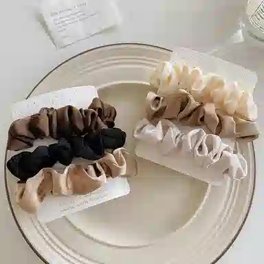 丹琴 法式高级感缎面优雅低马尾头绳高弹力皮筋发饰 布艺 发圈 女款