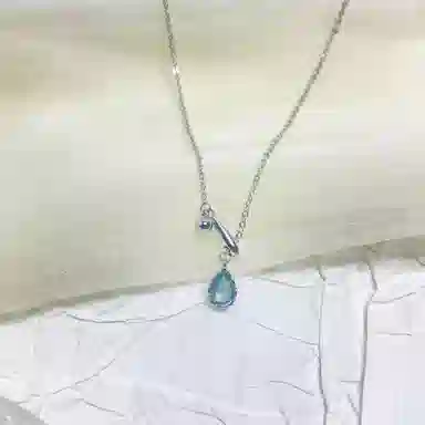 Erxi Ocean Tear Necklace Blue Crystal