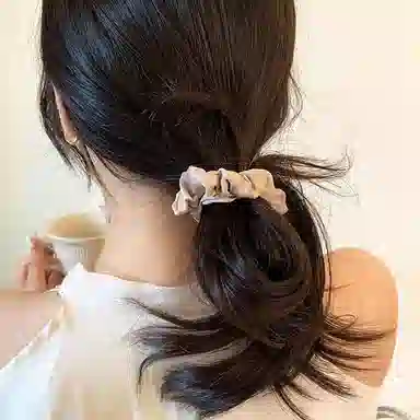 丹琴 法式高级感缎面优雅低马尾头绳高弹力皮筋发饰 布艺 发圈 女款