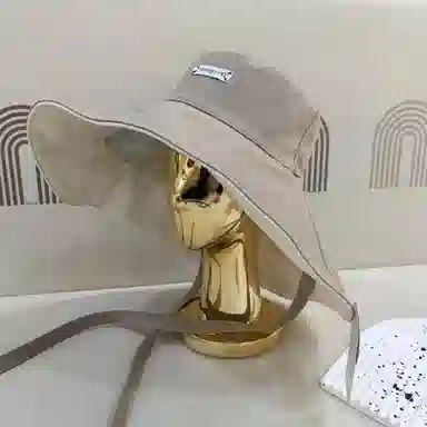 冠辉 夏季法式飘带户外休闲登山显脸小遮阳防紫外线双面遮阳渔夫帽日系休闲简约时尚加宽大帽檐 聚脂钎维 防晒帽 男女同款情侣款