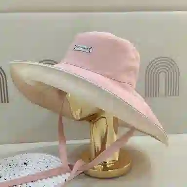 冠辉 夏季法式飘带户外休闲登山显脸小遮阳防紫外线双面遮阳渔夫帽日系休闲简约时尚加宽大帽檐 聚脂钎维 防晒帽 男女同款情侣款