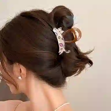 如花梦 小狗抓夹高级感 亚克力 发夹 女款