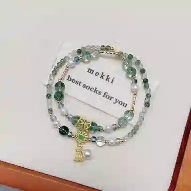 【禁止焦绿】 指尖瑰宝 守护健康招财纳福拒绝焦虑情绪稳定财源滚滚招财进宝万事如意好运顺利平安喜乐#好运天然 绿发晶 手串 女款