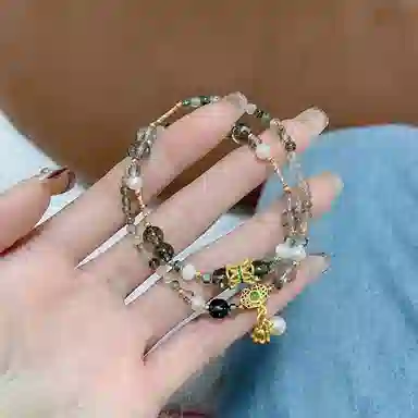 【禁止焦绿】 指尖瑰宝 守护健康招财纳福拒绝焦虑情绪稳定财源滚滚招财进宝万事如意好运顺利平安喜乐#好运天然 绿发晶 手串 女款