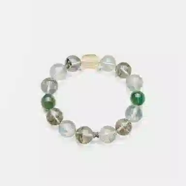 曼卡龙 绿魄无畏 小众精致招财聚宝盆串珠链小众精致事业财富能量石恋爱告白百搭#好运天然 绿幽灵 手串 女款