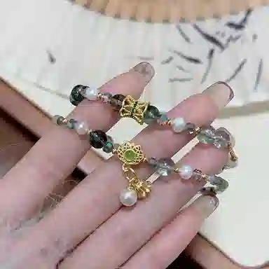 【禁止焦绿】 指尖瑰宝 守护健康招财纳福拒绝焦虑情绪稳定财源滚滚招财进宝万事如意好运顺利平安喜乐#好运天然 绿发晶 手串 女款